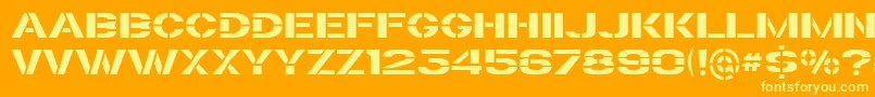 TrafaretKit Font – Yellow Fonts on Orange Background