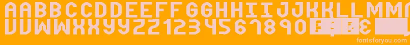Distortion Font – Pink Fonts on Orange Background