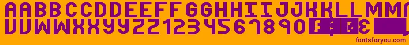 Distortion Font – Purple Fonts on Orange Background