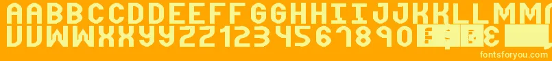 Distortion Font – Yellow Fonts on Orange Background