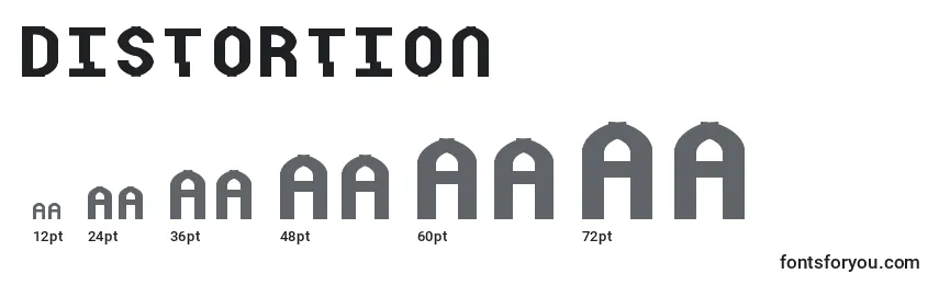 Размеры шрифта Distortion