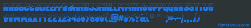 AMachinaortobw Font – Blue Fonts on Black Background