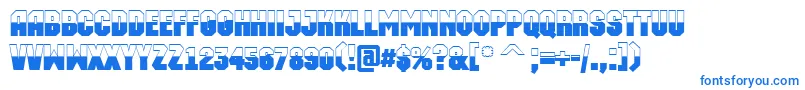 フォントAMachinaortobw – 白い背景に青い文字
