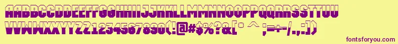 AMachinaortobw Font – Purple Fonts on Yellow Background