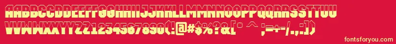 AMachinaortobw Font – Yellow Fonts on Red Background