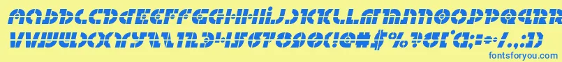 Questloklaserital Font – Blue Fonts on Yellow Background