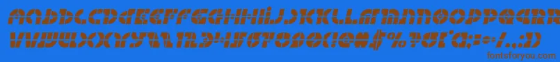 Questloklaserital Font – Brown Fonts on Blue Background