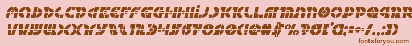 Fonte Questloklaserital – fontes marrons em um fundo rosa