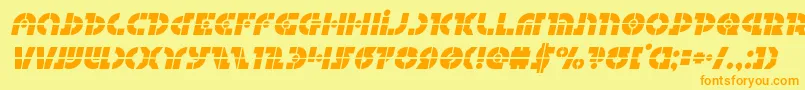 Questloklaserital Font – Orange Fonts on Yellow Background