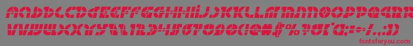 フォントQuestloklaserital – 赤い文字の灰色の背景