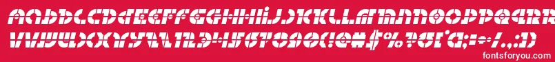 フォントQuestloklaserital – 赤い背景に白い文字