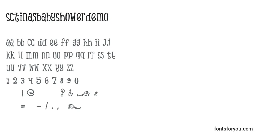 Шрифт ScTinasBabyShowerDemo (106752) – алфавит, цифры, специальные символы