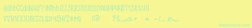 ScTinasBabyShowerDemo Font – Green Fonts on Yellow Background