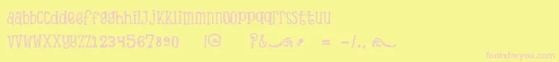 ScTinasBabyShowerDemo-Schriftart – Rosa Schriften auf gelbem Hintergrund