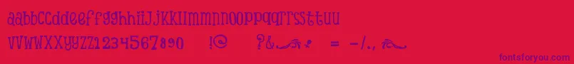 ScTinasBabyShowerDemo Font – Purple Fonts on Red Background