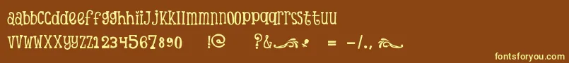 ScTinasBabyShowerDemo Font – Yellow Fonts on Brown Background