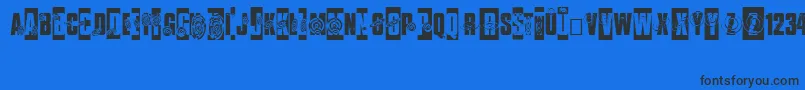 ISeeSpiralsEverywhere Font – Black Fonts on Blue Background