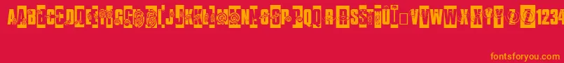 ISeeSpiralsEverywhere Font – Orange Fonts on Red Background