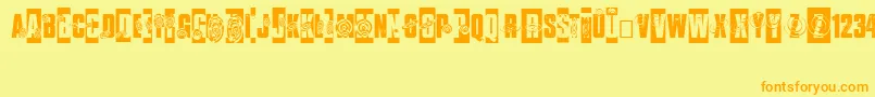 ISeeSpiralsEverywhere Font – Orange Fonts on Yellow Background