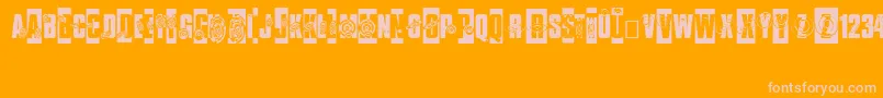 ISeeSpiralsEverywhere-Schriftart – Rosa Schriften auf orangefarbenem Hintergrund