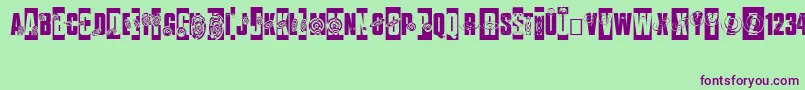 ISeeSpiralsEverywhere Font – Purple Fonts on Green Background