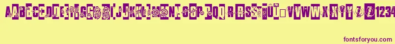 ISeeSpiralsEverywhere Font – Purple Fonts on Yellow Background