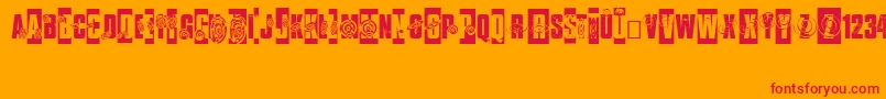 ISeeSpiralsEverywhere Font – Red Fonts on Orange Background