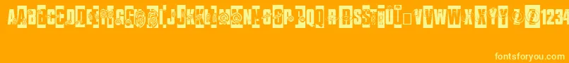 ISeeSpiralsEverywhere Font – Yellow Fonts on Orange Background