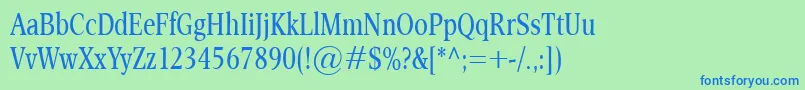 EsperantoCond Font – Blue Fonts on Green Background