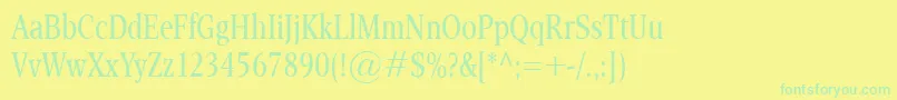 fuente EsperantoCond – Fuentes Verdes Sobre Fondo Amarillo