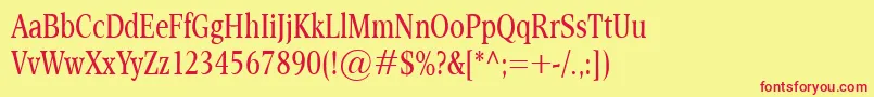 EsperantoCond Font – Red Fonts on Yellow Background