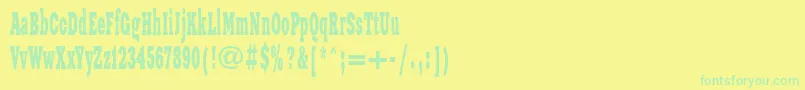 Police Xnw – polices vertes sur fond jaune