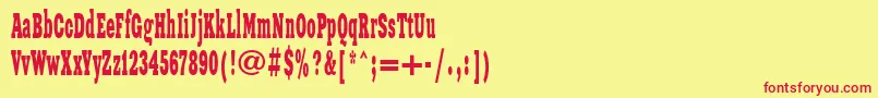 Xnw Font – Red Fonts on Yellow Background