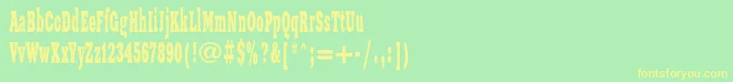 Xnw Font – Yellow Fonts on Green Background