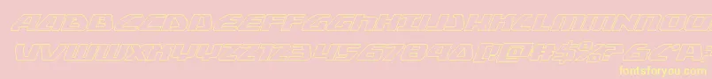 Globaldynamicsoutital-Schriftart – Gelbe Schriften auf rosa Hintergrund