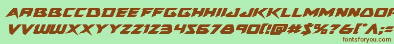 Skirmisherexpandital Font – Brown Fonts on Green Background