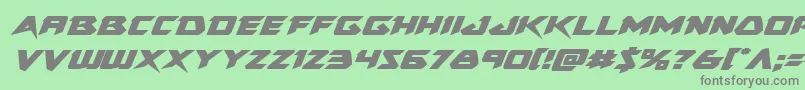 Skirmisherexpandital Font – Gray Fonts on Green Background