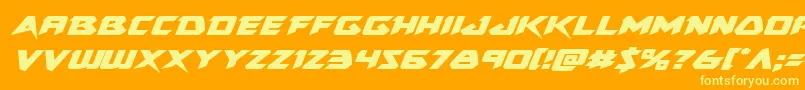 Skirmisherexpandital Font – Yellow Fonts on Orange Background