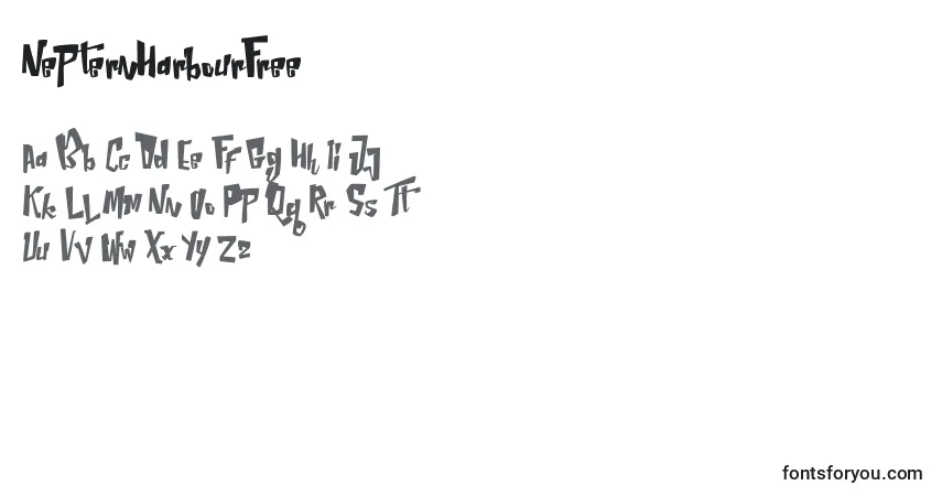Schriftart NepternHarbourFree (106759) – Alphabet, Zahlen, spezielle Symbole