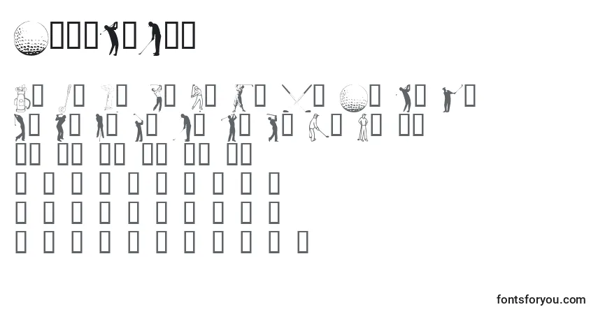 Schriftart HoleInOne – Alphabet, Zahlen, spezielle Symbole