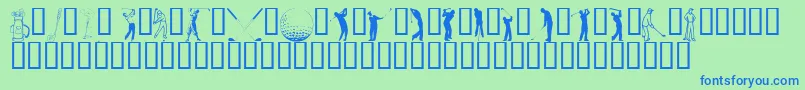 Police HoleInOne – polices bleues sur fond vert