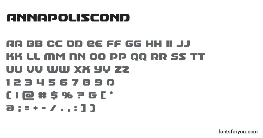 Annapoliscond Font – alphabet, numbers, special characters