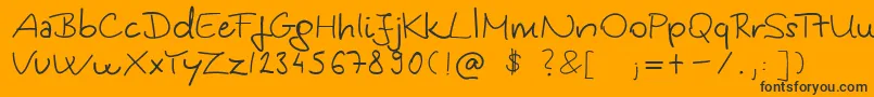 KingaSHandwriting Font – Black Fonts on Orange Background