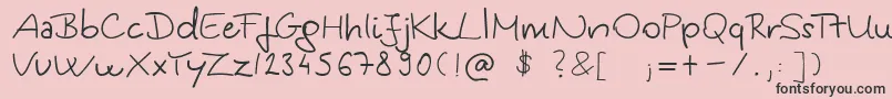 フォントKingaSHandwriting – ピンクの背景に黒い文字