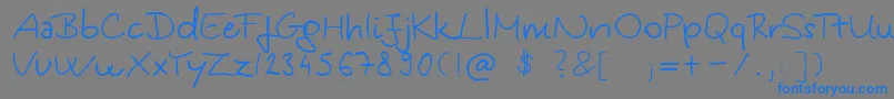 Police KingaSHandwriting – polices bleues sur fond gris