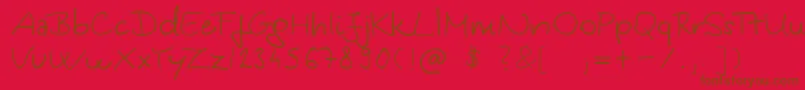 KingaSHandwriting Font – Brown Fonts on Red Background