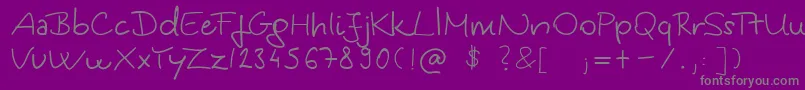 Czcionka KingaSHandwriting – szare czcionki na fioletowym tle