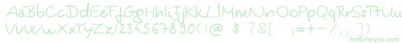 KingaSHandwriting Font – Green Fonts on White Background
