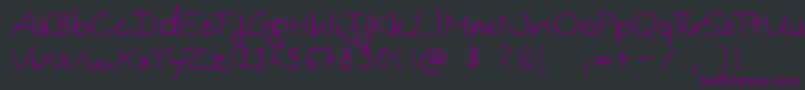 KingaSHandwriting-fontti – violetit fontit mustalla taustalla