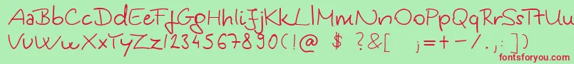 Police KingaSHandwriting – polices rouges sur fond vert